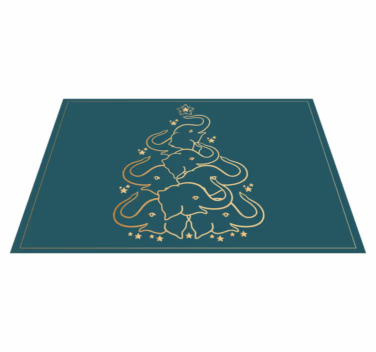 Tischset weihnachten eleganter elefant baum - TenStickers