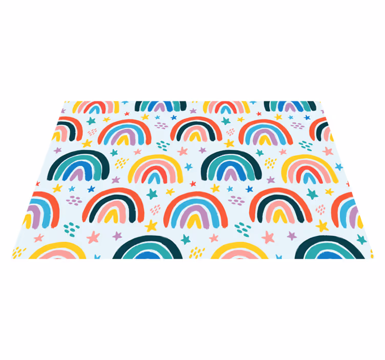 Tischset kinder mit lebhaften regenbogenmotiven - TenStickers