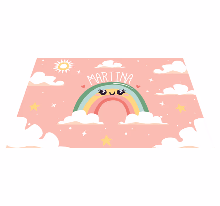 Tischset kinder fröhliche regenbogenszene - TenStickers