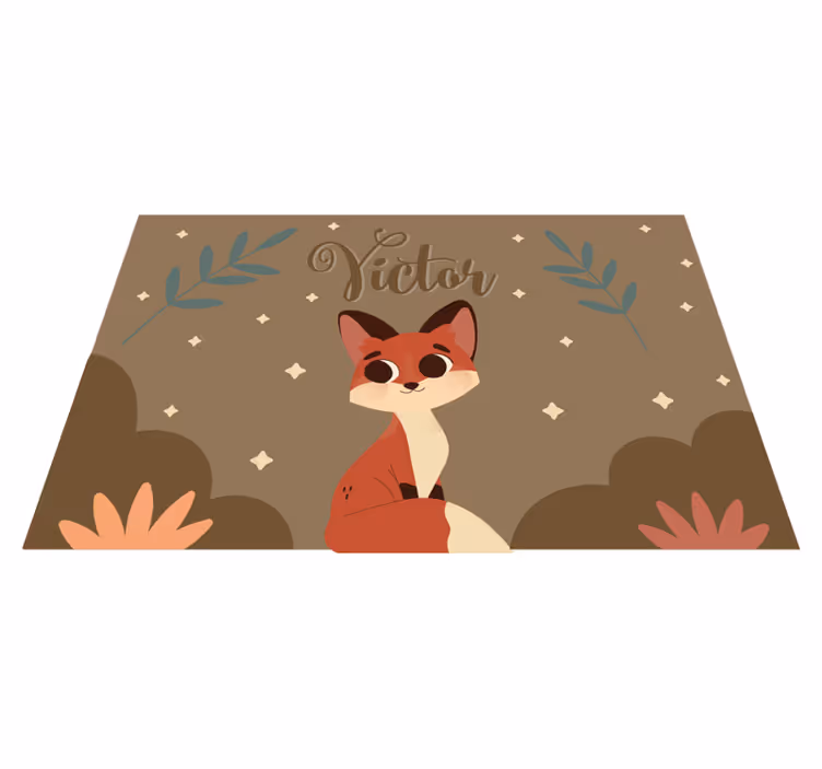 Tischset Kinder Süßer fuchs für jungen mit Namen - TenStickers