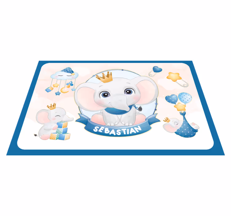Tischset kinder mit süßer elefantenillustration - TenStickers