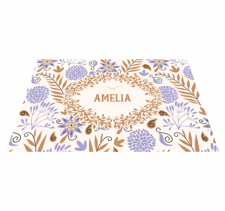 Tischset mit namen im blumenmuster - TenStickers