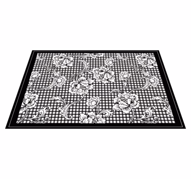 Tischset elegant mit schwarzem blumenmuster - TenStickers