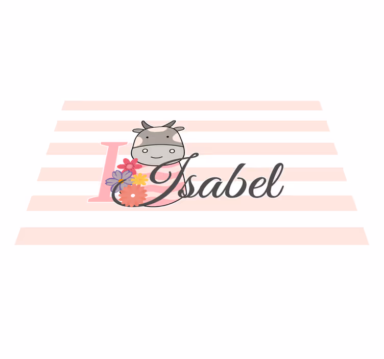 Tischset mit namen kuhmotiv personalisierung - TenStickers