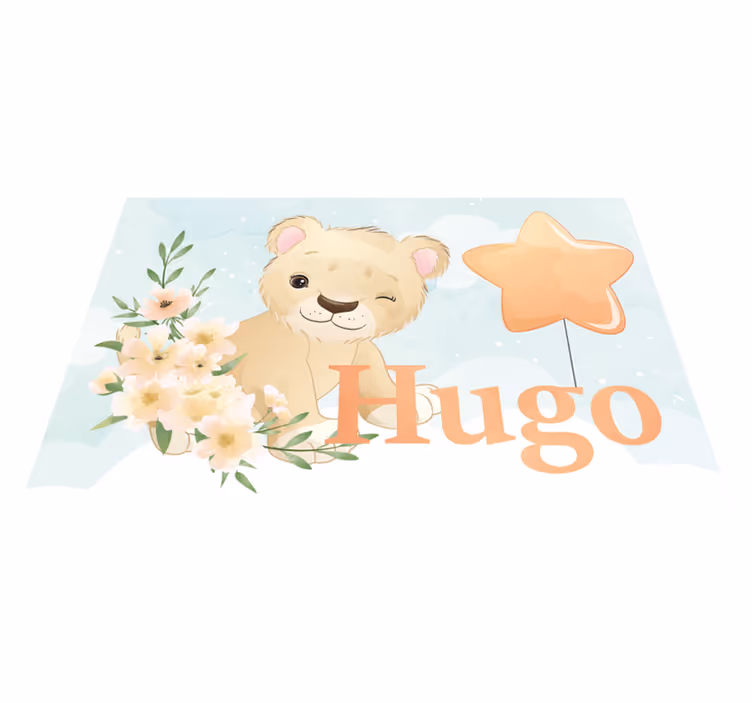Tischset Kinder Süßer löwe für jungen mit Namen - TenStickers