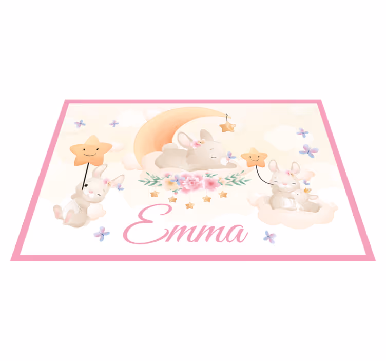 Tischset kinder mit hasen-mondszene - TenStickers