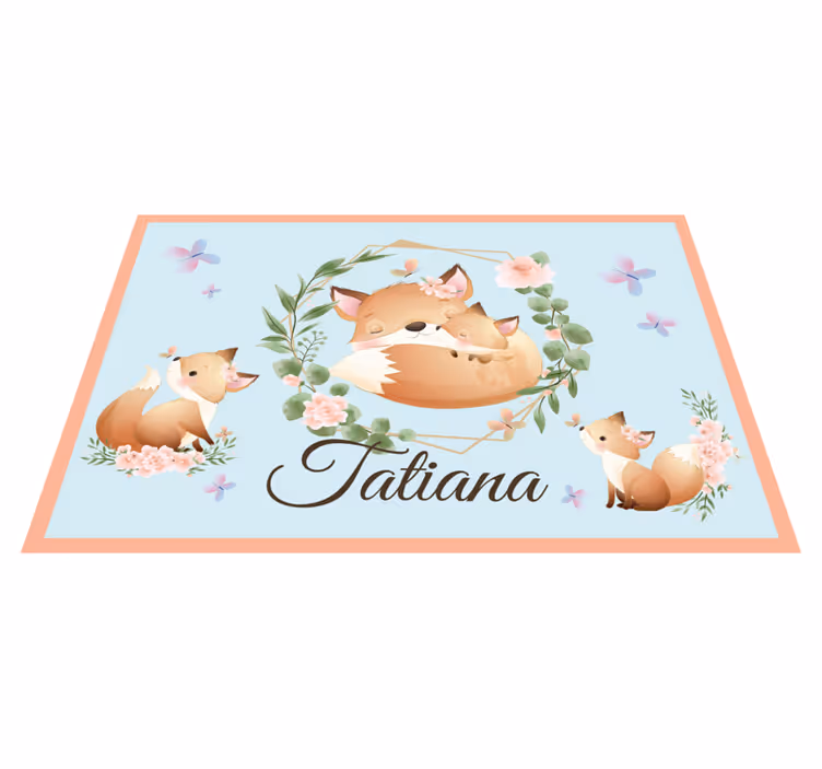 Tischset kinder süße fuchs familie - TenStickers