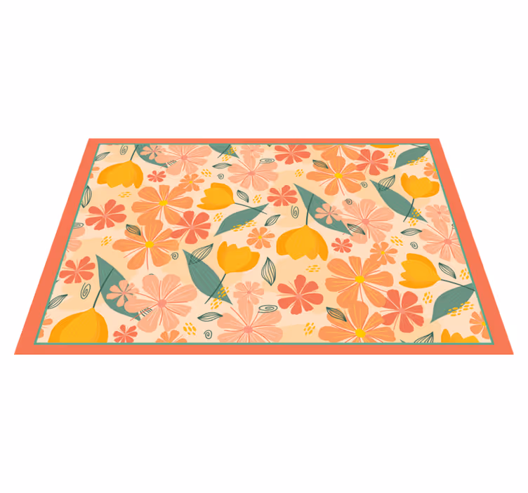 Tischsets originell Bunte vintage blätter und blumen - TenStickers