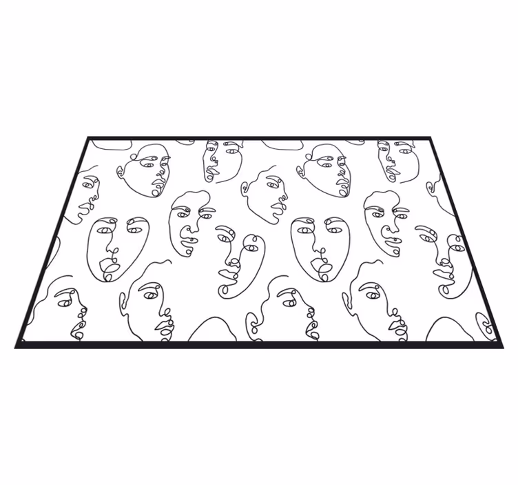 Tischset modern mit abstraktem gesichtslinien-design - TenStickers