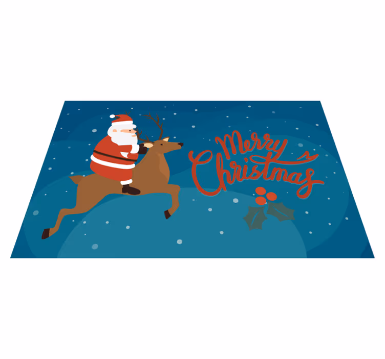 Tischset weihnachten mit santa auf dem rentier - TenStickers