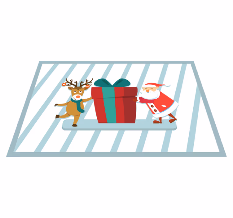 Tischset weihnachten geschenk mit santa und rentier - TenStickers