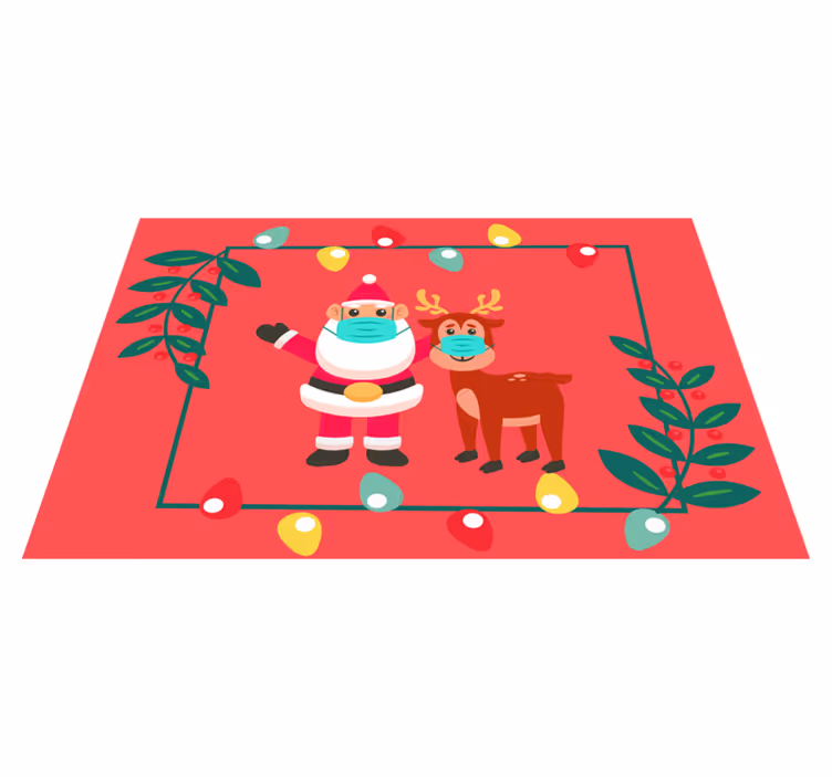 Tischset weihnachten mit santa und schlitten - TenStickers