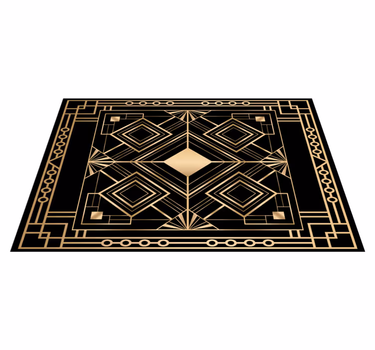 Tischset elegant Moderne kunst schwarz-goldene deko - TenStickers