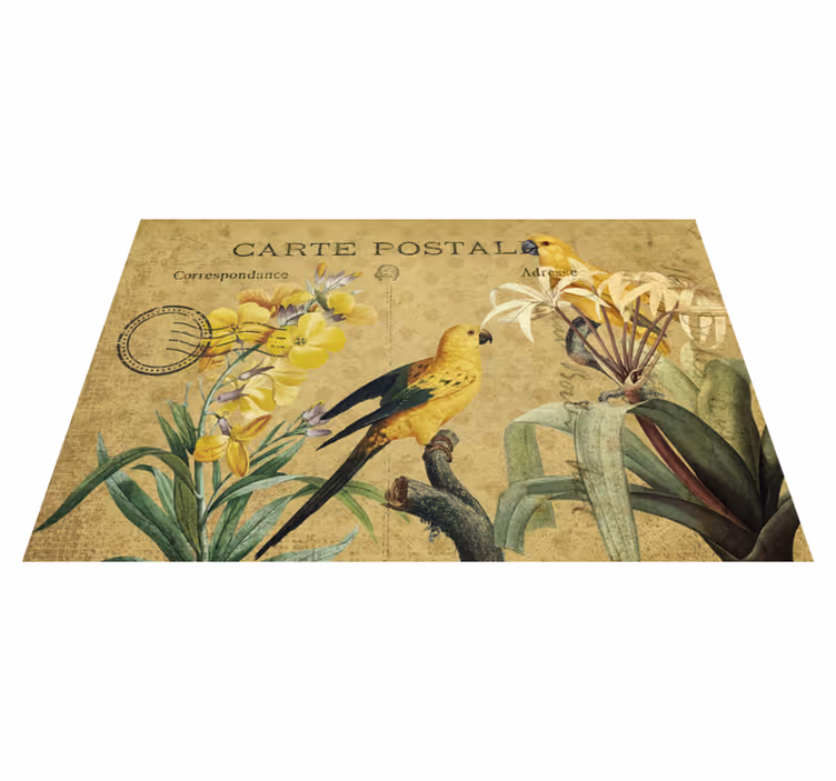 Tischsets originell vintage blumenpostkarte - TenStickers