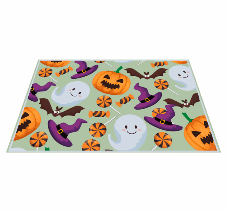 Tischset halloween mit bunten halloween elementen - TenStickers