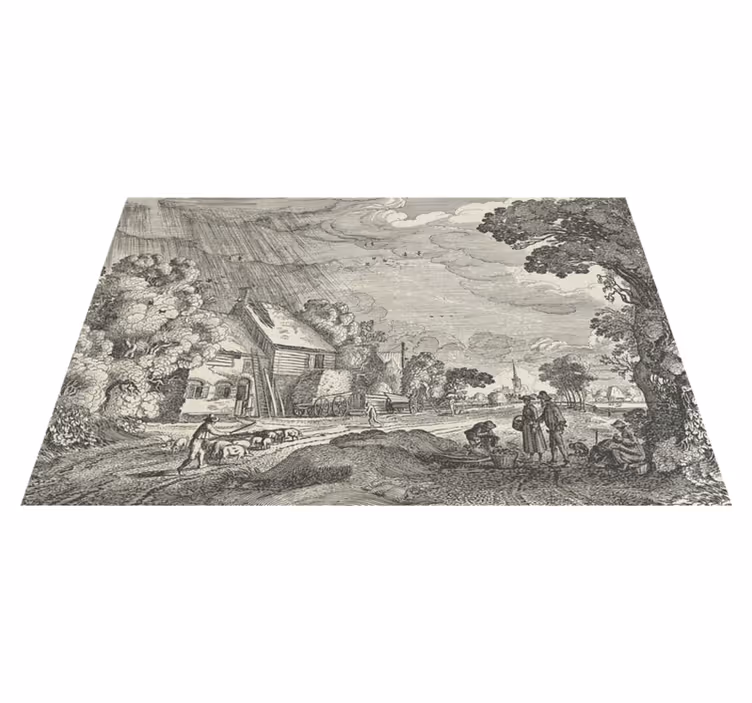 Tischsets originell mit vintage landschaftsszene - TenStickers