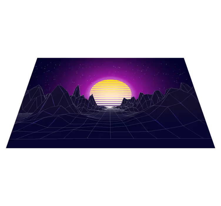 Tischset modern geometrische sonnenuntergang landschaft - TenStickers