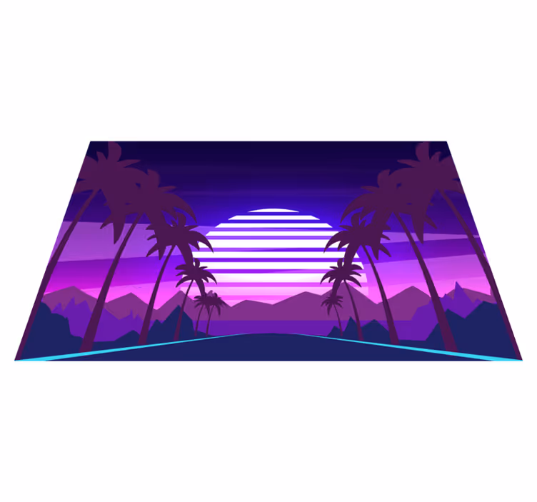 Tischset modern tropische sonnenuntergangslandschaft - TenStickers