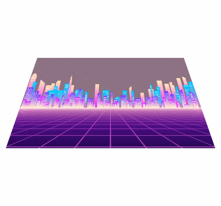 Modernes tischset mit futuristischer stadtlandschaft - TenStickers