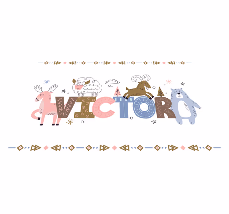 Tischset mit Namen Polarkindertiere mit anpassbarem Namen - TenStickers