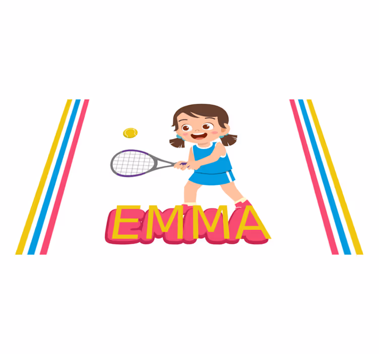 Tischset kinder glücklicher tennis spieler - TenStickers