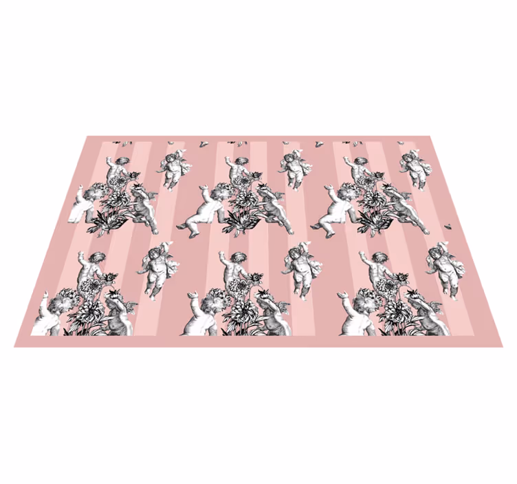 Tischsets originell mit engelskindern und blumen - TenStickers