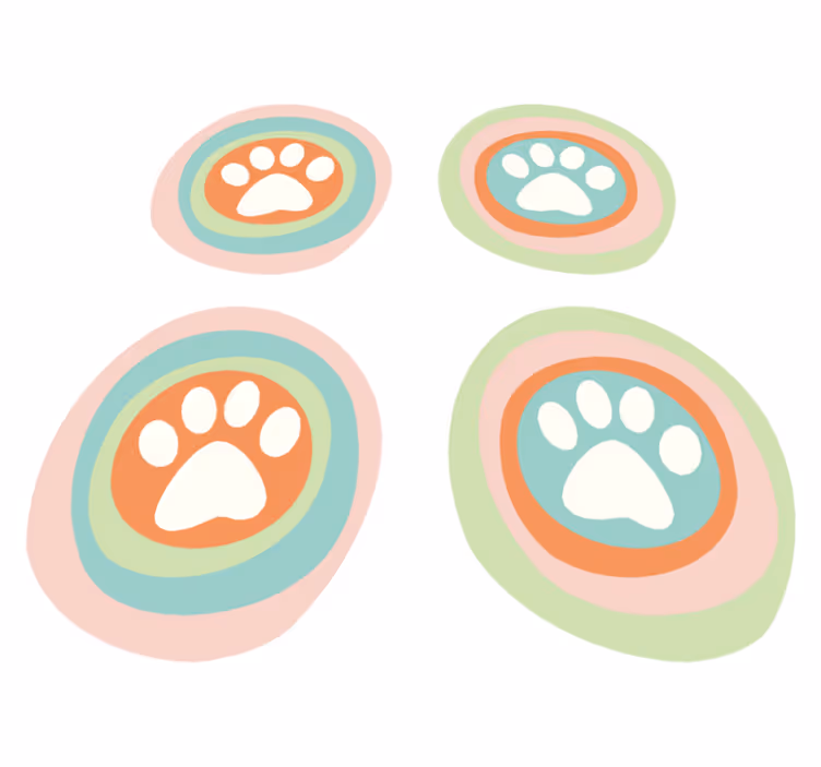 Tischsets originell haustierpfoten Schüssel - TenStickers