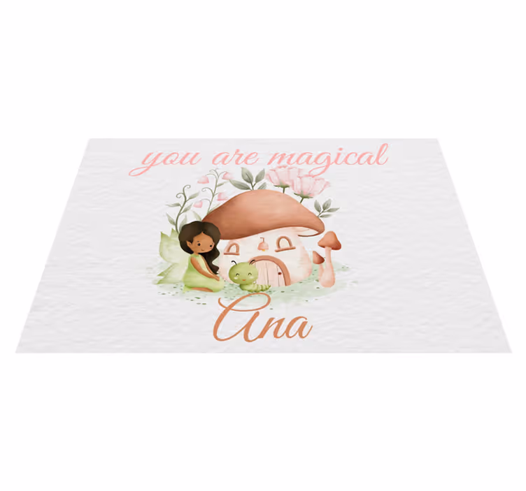 Tischset mit Namen und Pilz Zeichnung - TenStickers