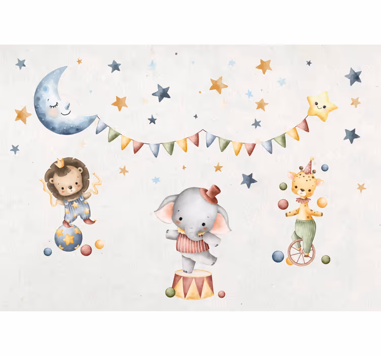 Fototapete Babyzimmer verträumter zirkus - TenStickers