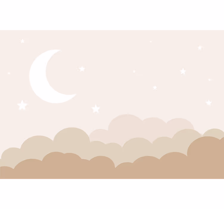 Fototapete Babyzimmer Wolken mit Sternen - TenStickers