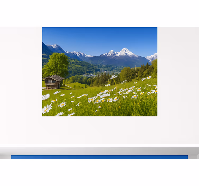 Fototapete Berg und Wiese im Sommer - TenStickers