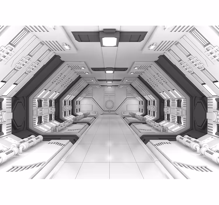 3D Tapete Raumschiff Innenraum - TenStickers