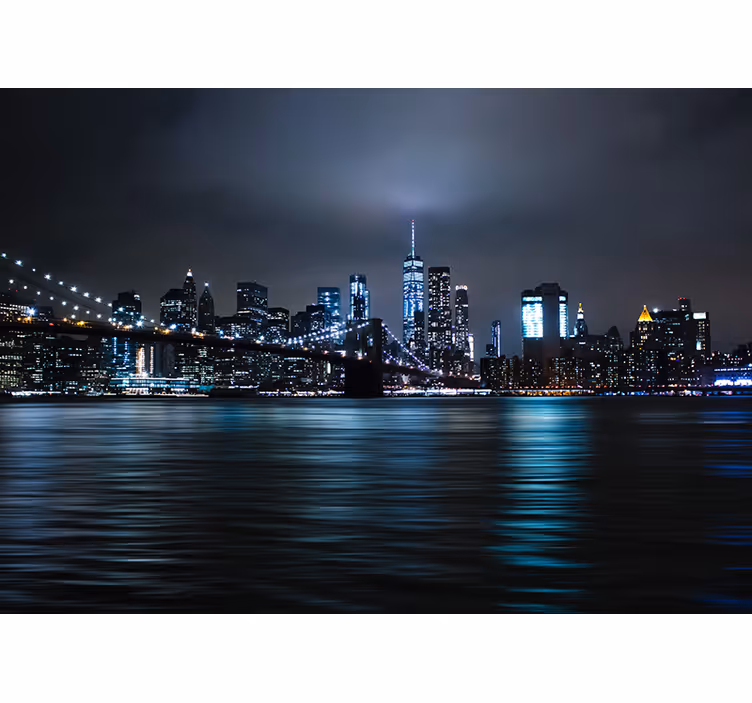 Nachtskyline New York Fototapete Städte - TenStickers