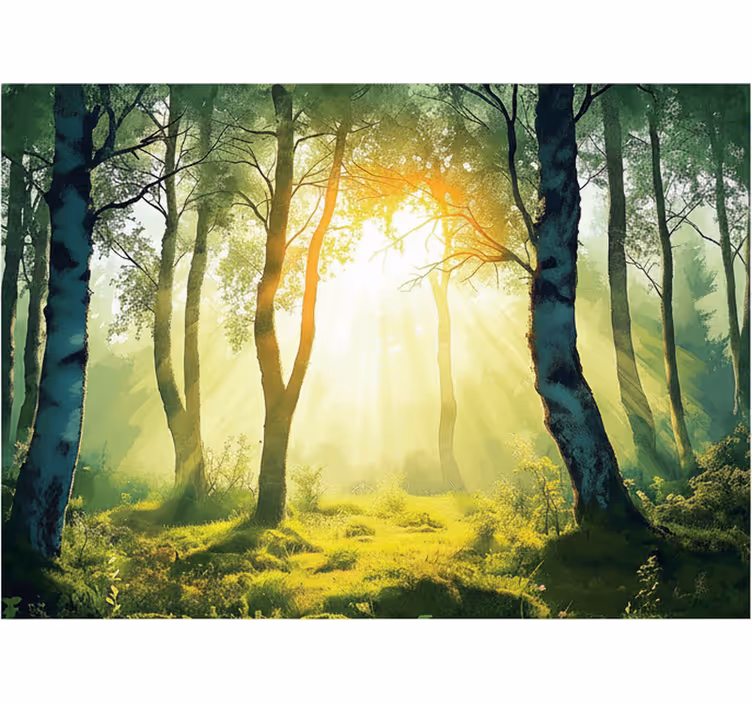 Tapete wald sonnenverwöhnte birke mural - TenStickers