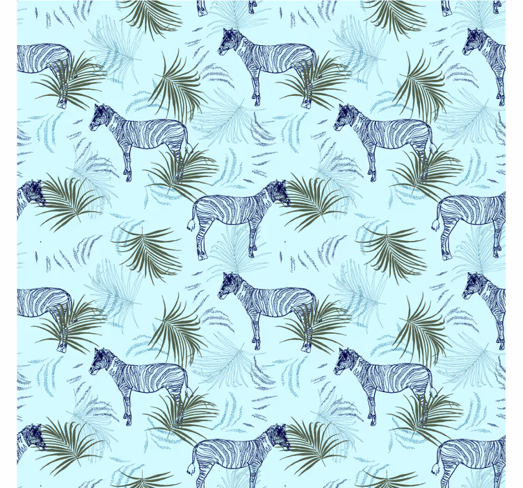 Fototapete afrikanisch zebramuster blaue palme - TenStickers