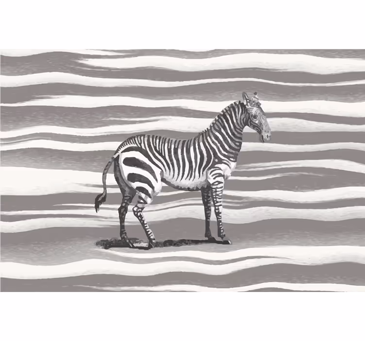 Fototapete afrikanisch mit vintage zebra illustration - TenStickers