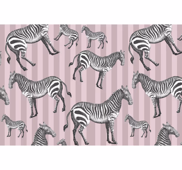 Fototapete afrikanisch mit vintage zebra-illustration - TenStickers