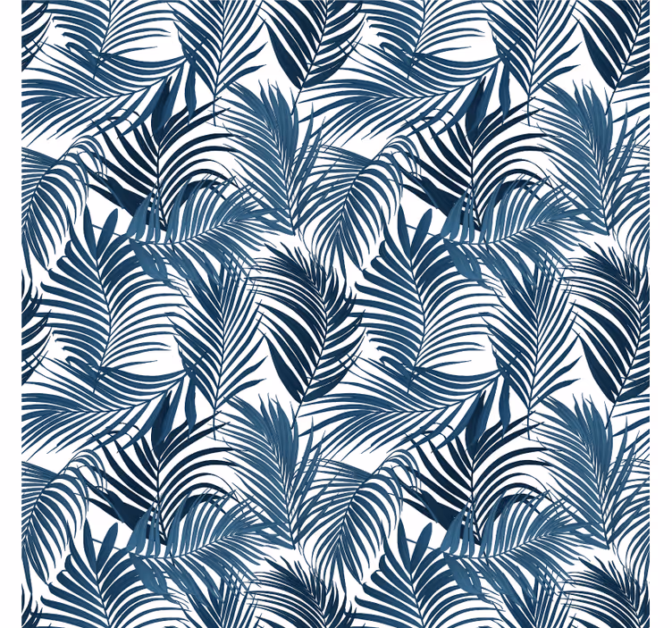 Fototapete dschungel mit blauem palmblattdesign - TenStickers
