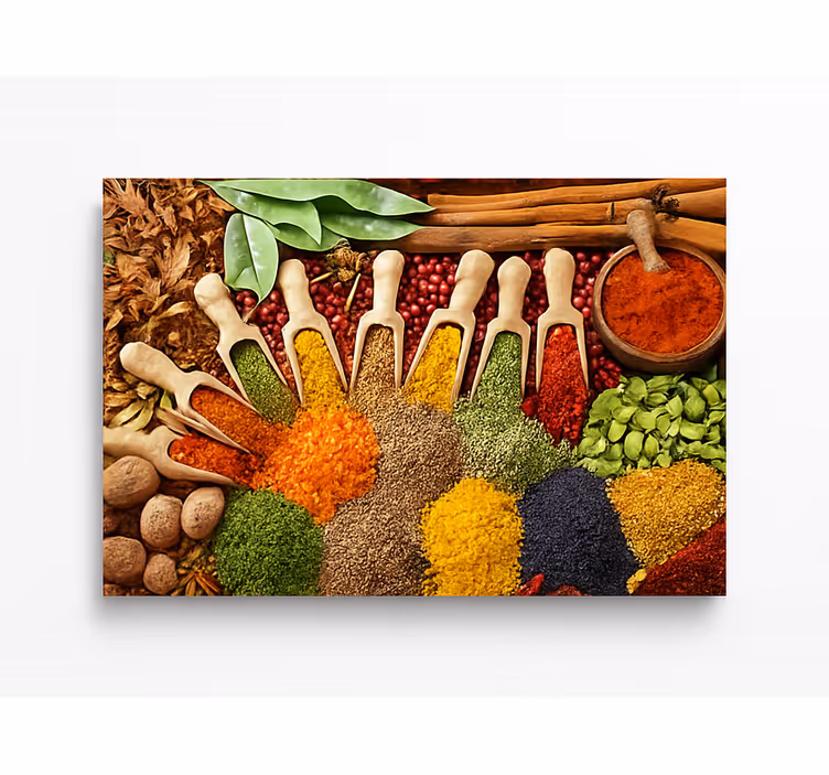 Fototapete küche mit realistischem gewürzdesign - TenStickers