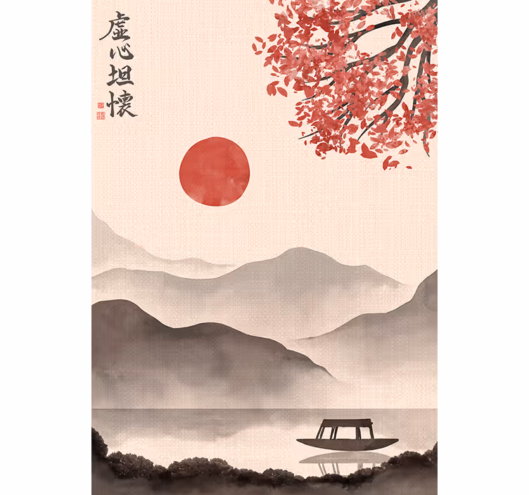 Fototapete beige im japandi-stil - TenStickers