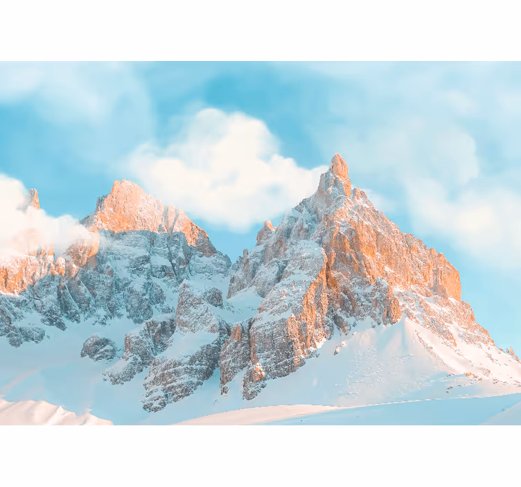 Fototapete blau dicke weiße wolken über bergen und wald - TenStickers