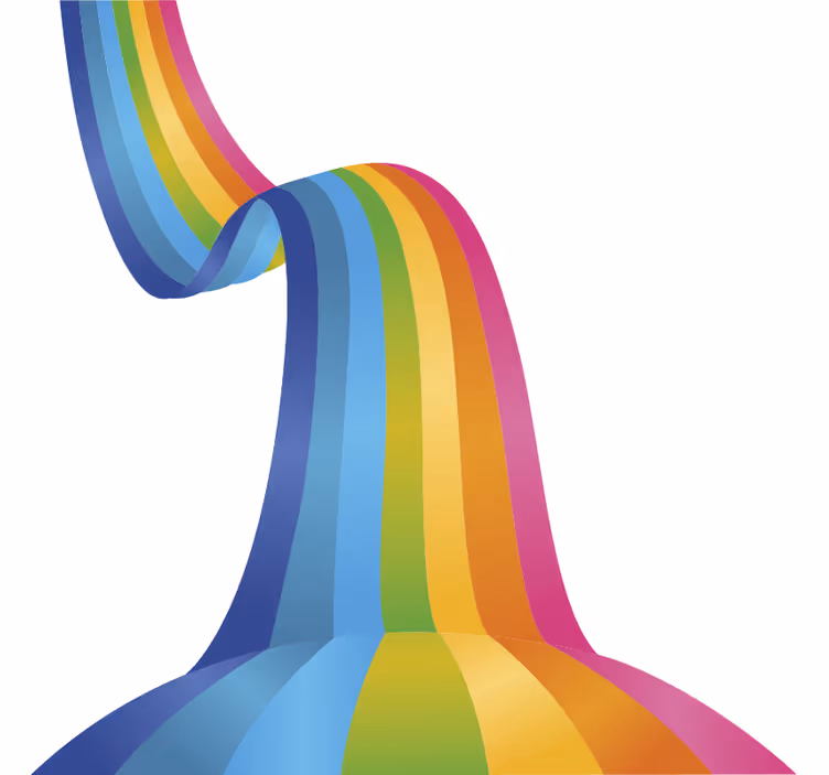 Fototapete weiß mit regenbogenwelle aus vinyl - TenStickers