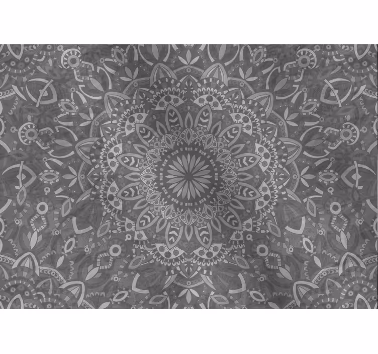 Fototapete grau mit filigranem mandala-muster - TenStickers