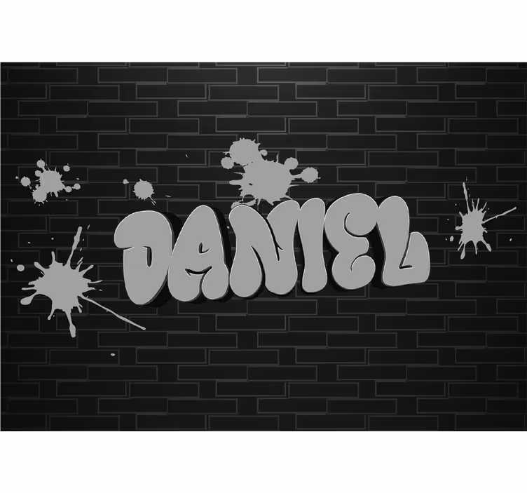 Fototapete schwarz mit wandgrafitti und namen - TenStickers