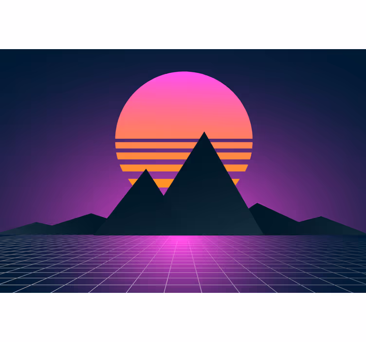 Fototapete lila vintage und retro sonne - TenStickers