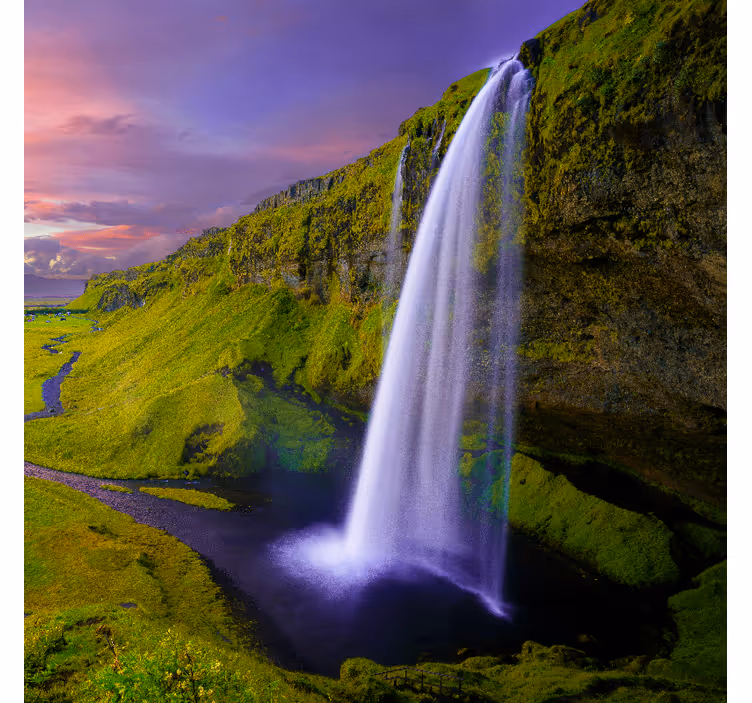 Fototapete eingang berge mit wasserfall - TenStickers