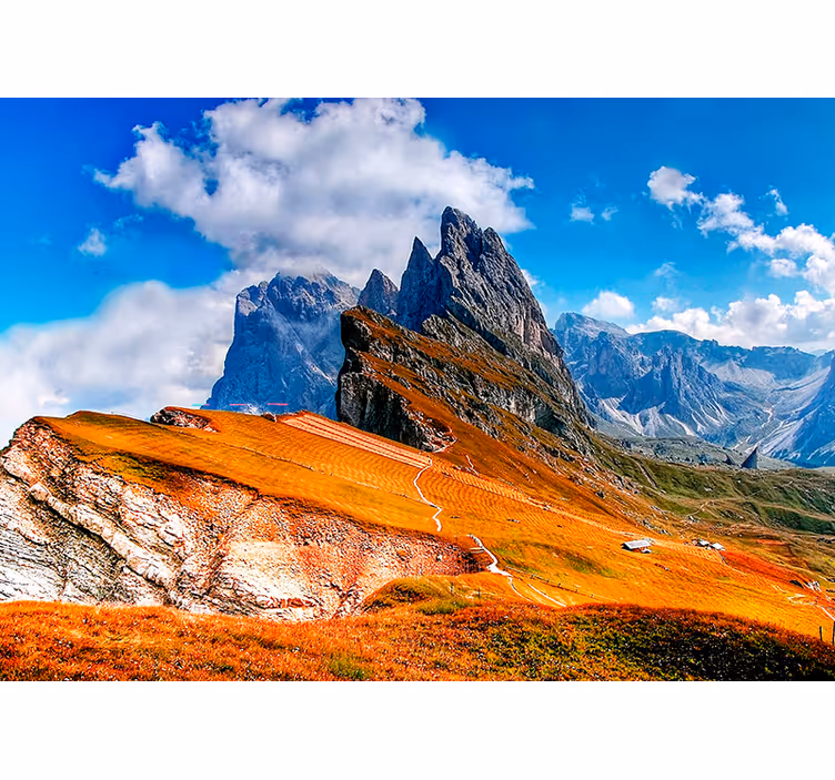 Fototapete eingang hügel landschaft ästhetische farben - TenStickers