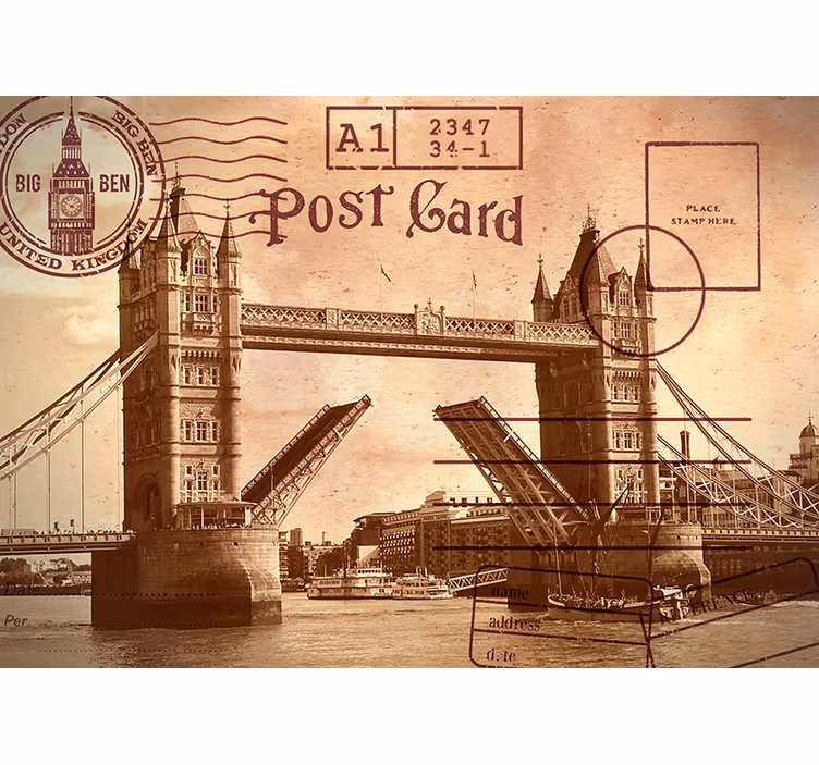 Fototapete london vintage postkarte - TenStickers