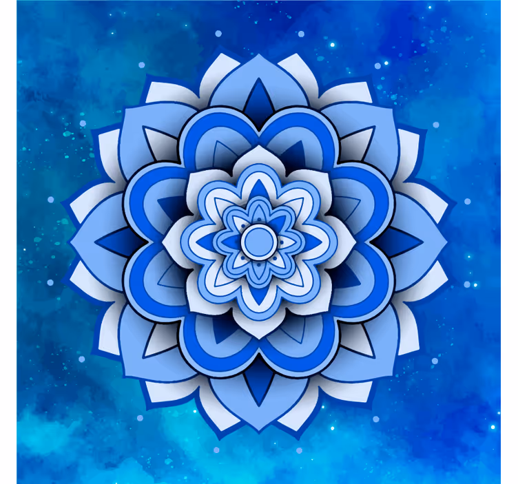 Fototapete blau mandala blühendes design - TenStickers