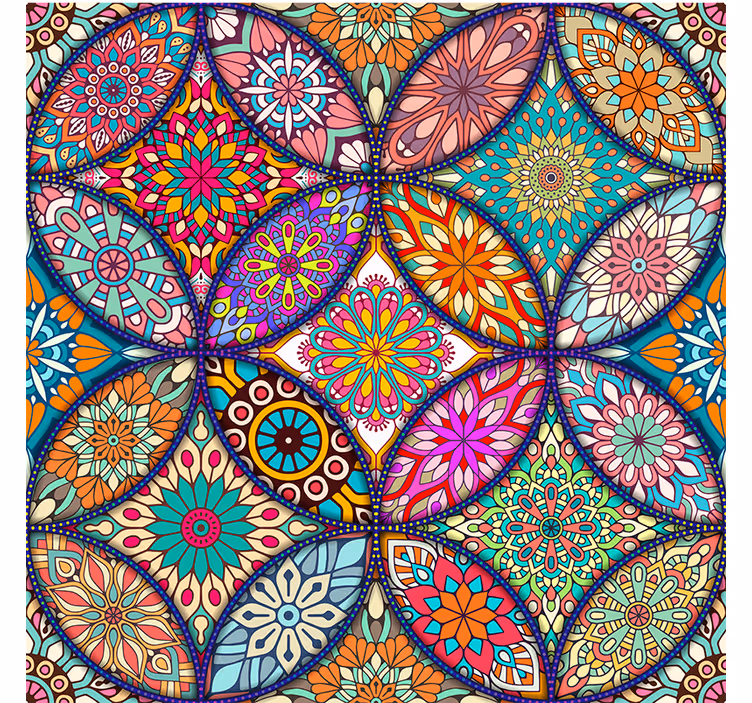 Fototapete eingang bunte mandalas - TenStickers